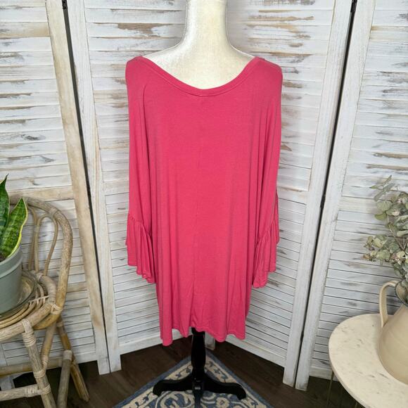 ANTHROPOLOGIE AKEMI + KIN Women's MED LARGE Capa Flutter Sleeve V Neck Top - Picture 12 of 15